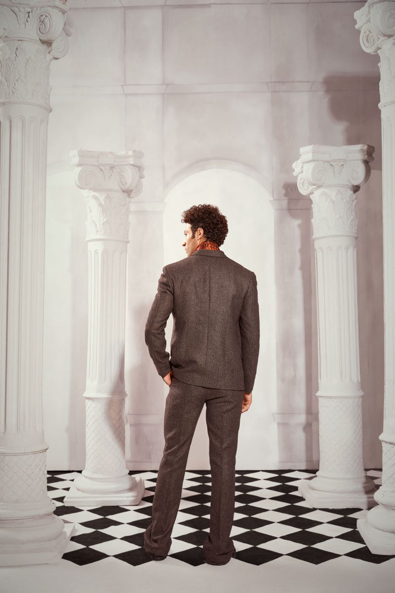 Tweed Blazer Pant Suit Set