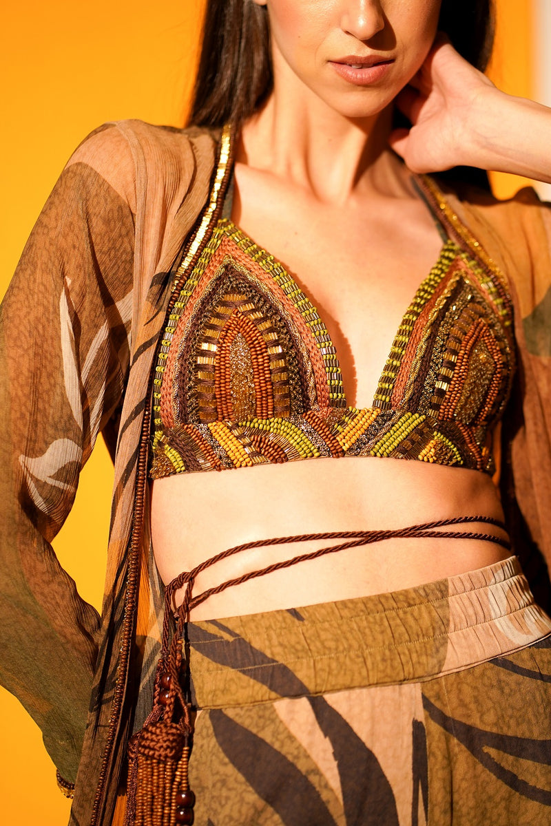 African Baroque Hand Embroidered Bralette