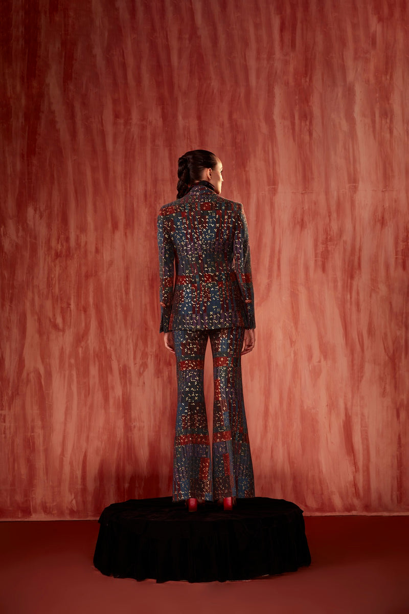 Tangerine Tile Print Sheeted Pantsuit