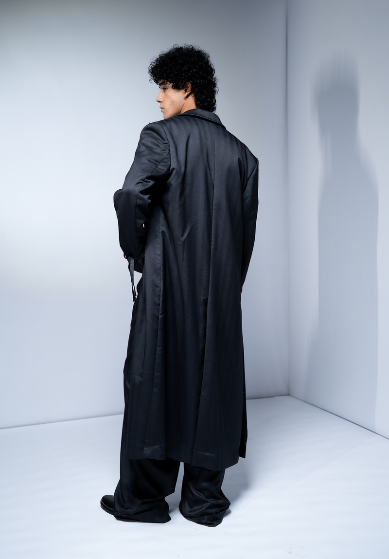 GREY LUXE SUITING TRENCH COAT