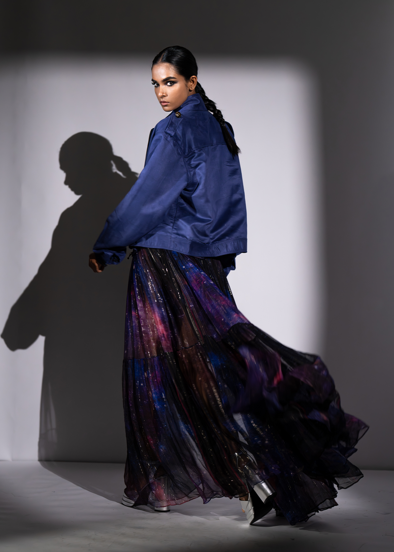 PURPLE FAUX SUEDE BOMBER