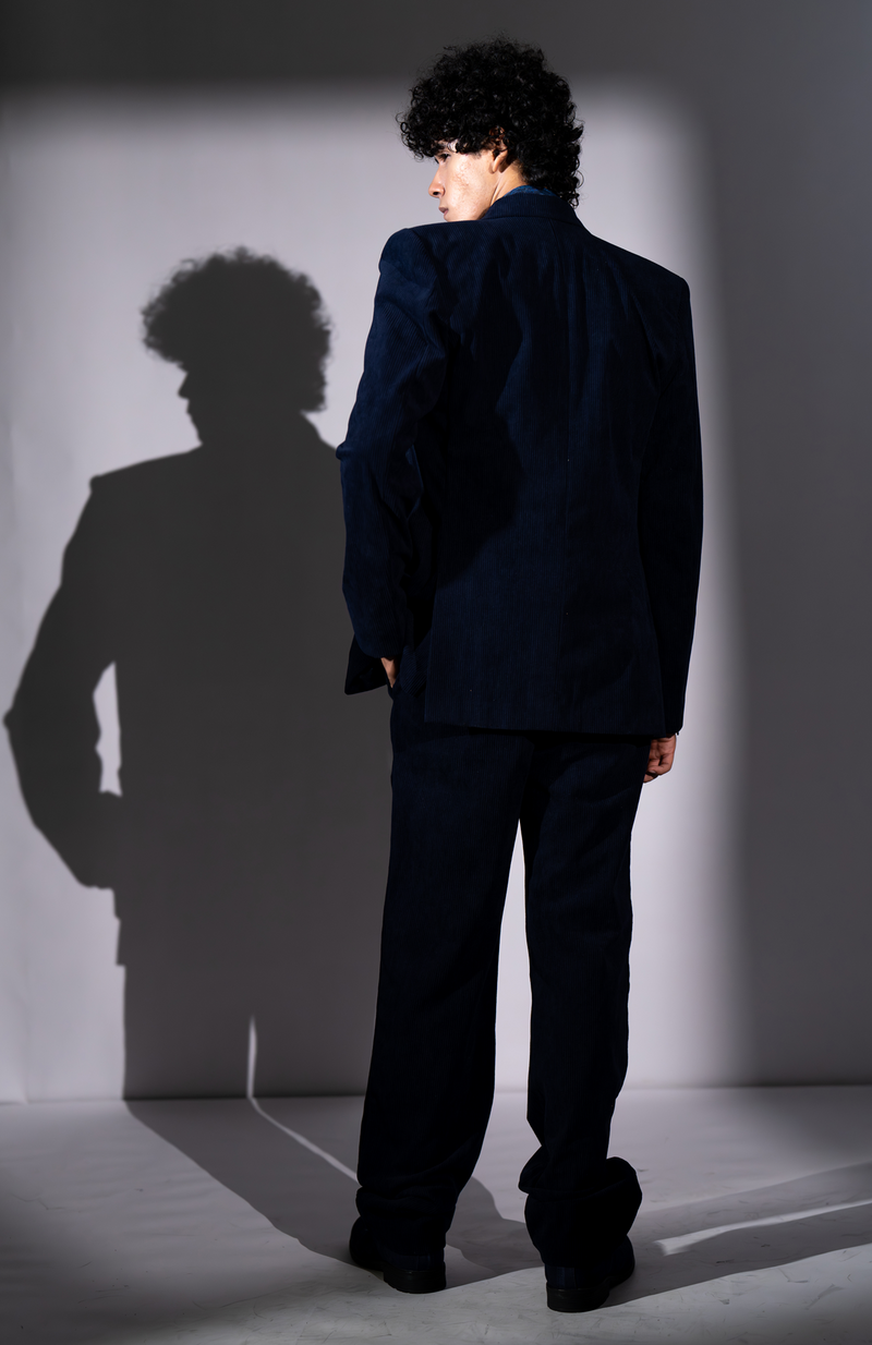 NAVY BLUE CORDUROY PANTSUIT