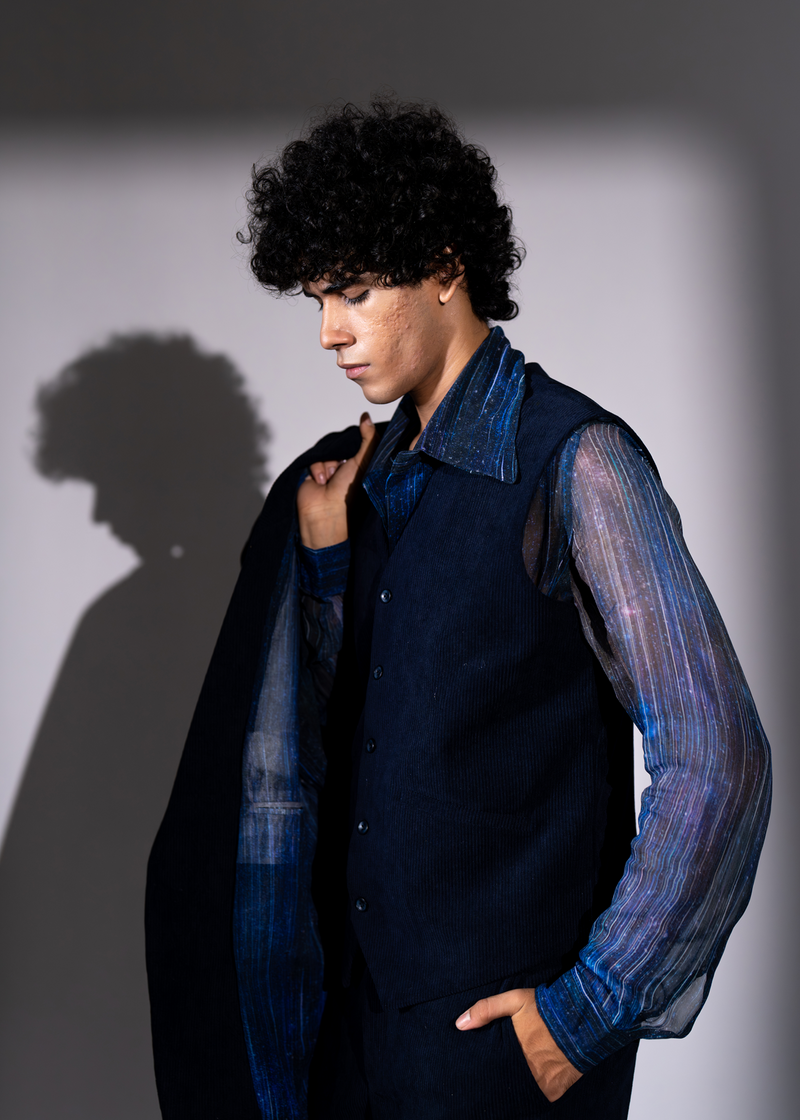 BLUE METEOR PRINT SHIRT