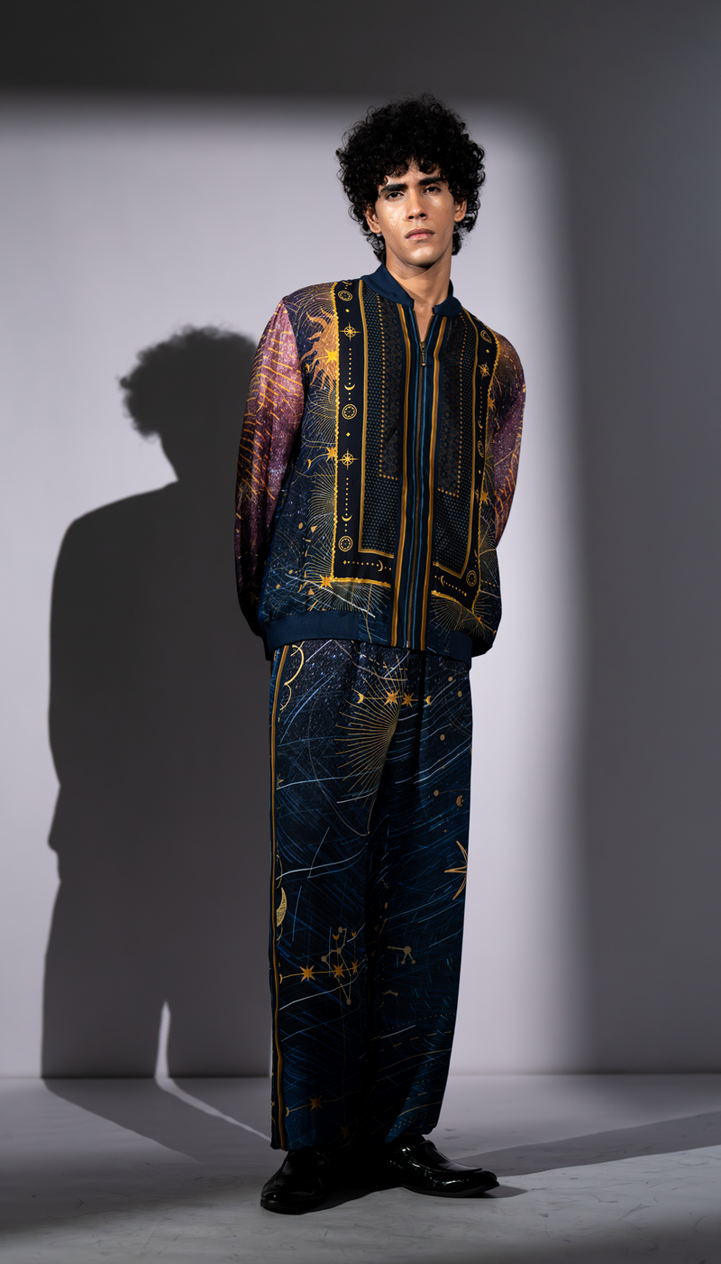 PURPLE STAR GALAXY PRINT COORD SET