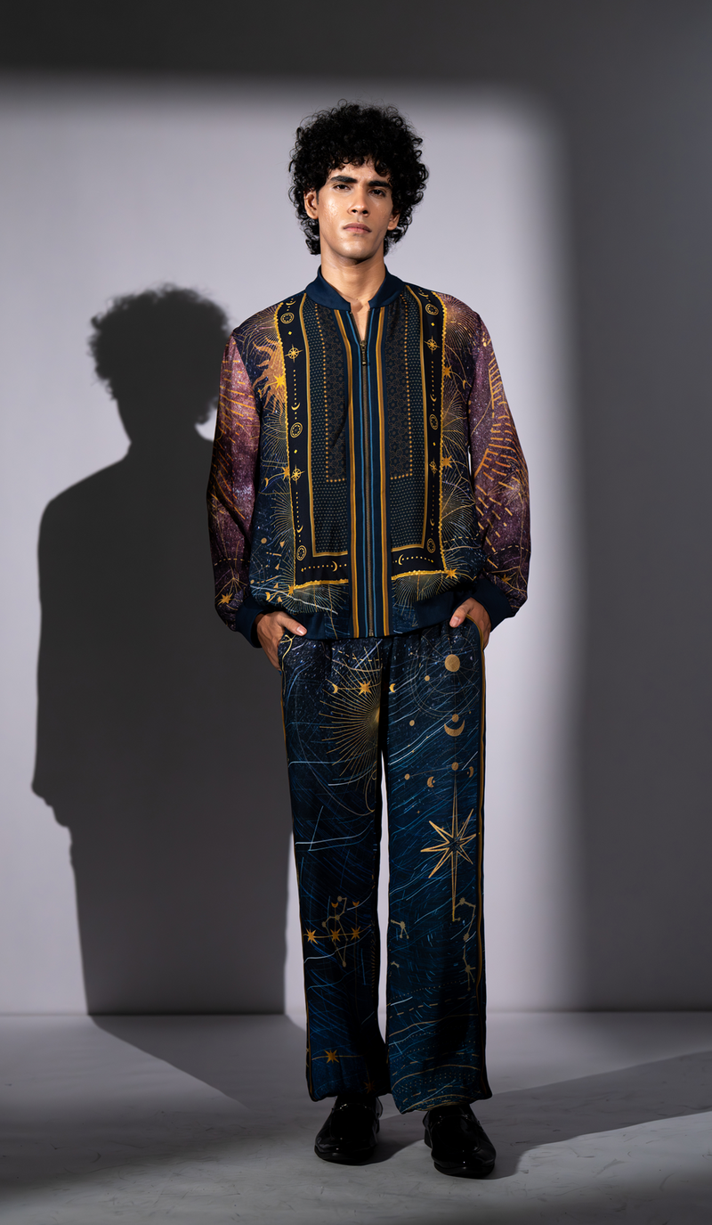 PURPLE STAR GALAXY PRINT COORD SET