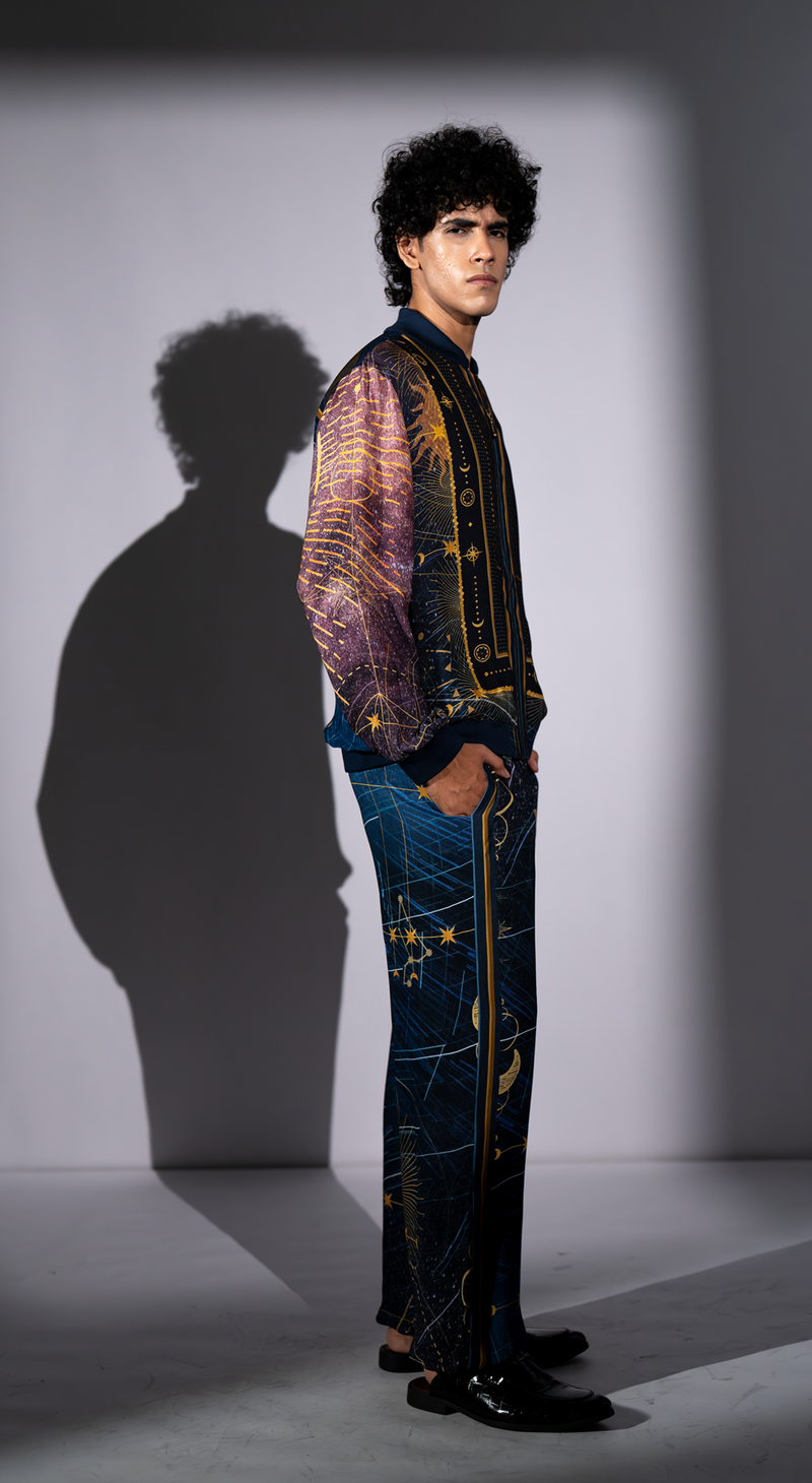 PURPLE STAR GALAXY PRINT COORD SET