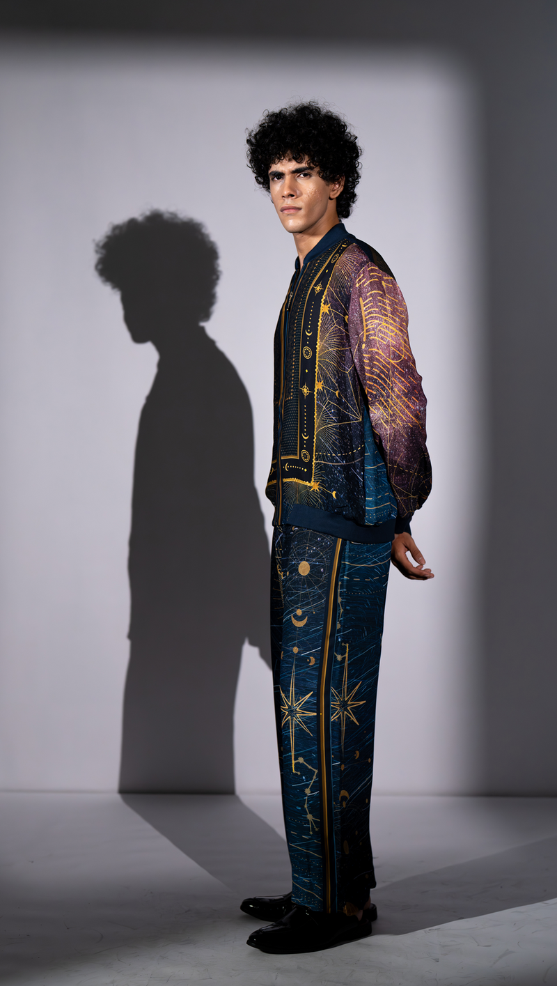 PURPLE STAR GALAXY PRINT COORD SET