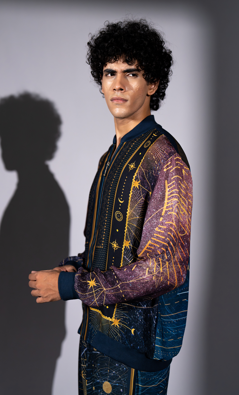 PURPLE STAR GALAXY PRINT COORD SET