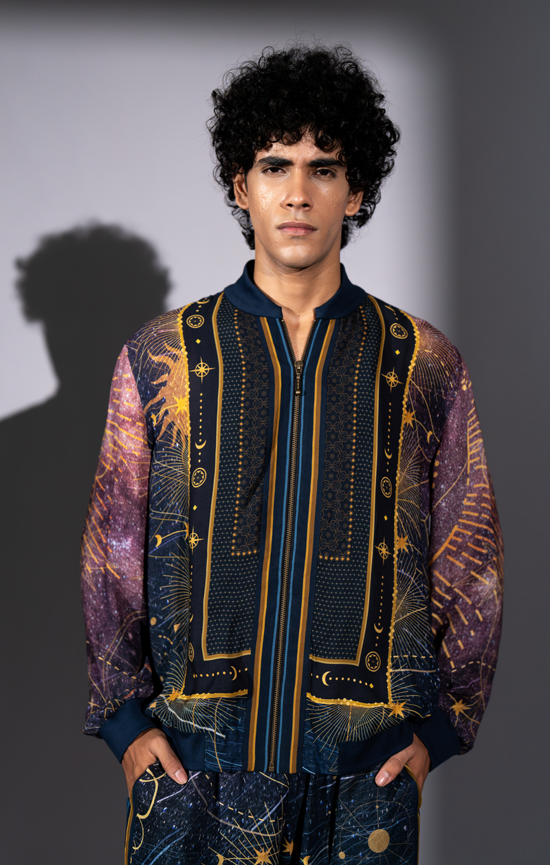 PURPLE STAR GALAXY PRINT COORD SET