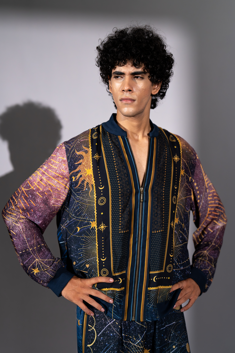 PURPLE STAR GALAXY PRINT COORD SET