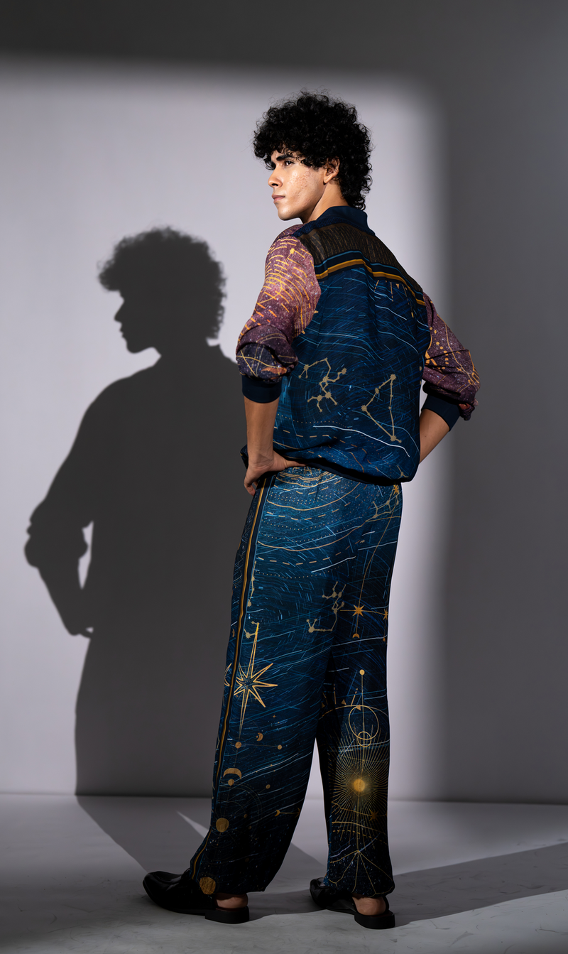 PURPLE STAR GALAXY PRINT COORD SET