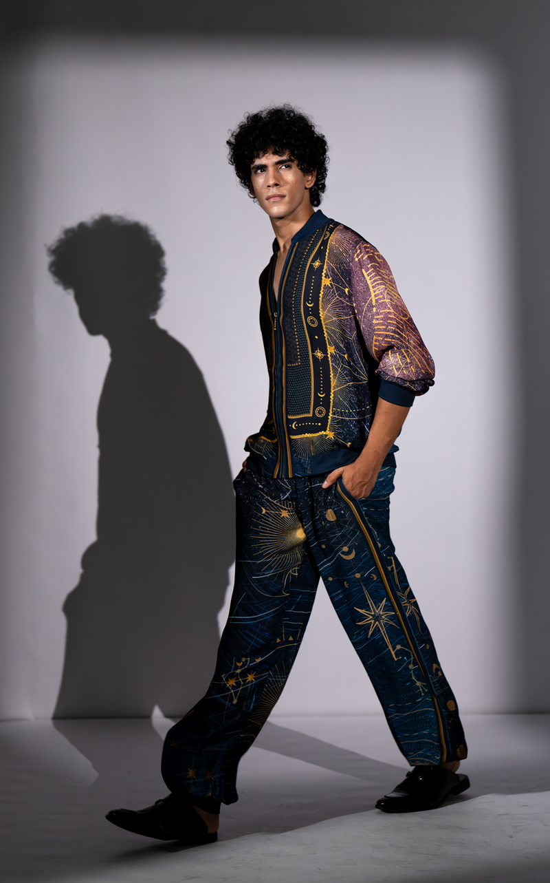 PURPLE STAR GALAXY PRINT COORD SET