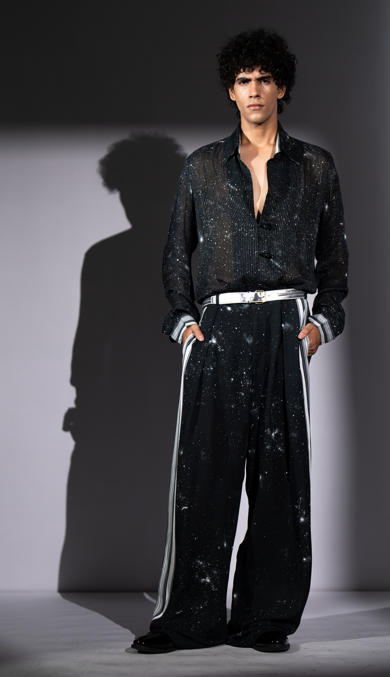 BLACK GALAXY PRINT PANT