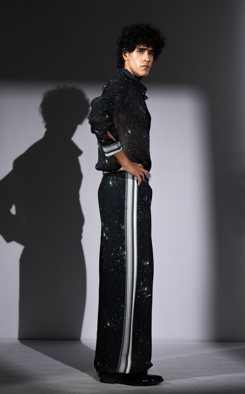 BLACK GALAXY PRINT PANT