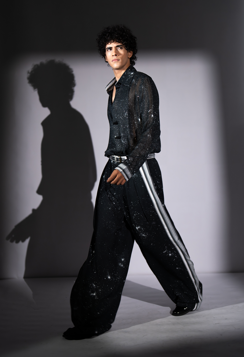 BLACK GALAXY PRINT PANT