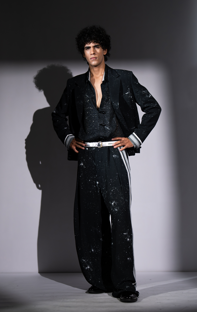 BLACK GALAXY PRINT PANT