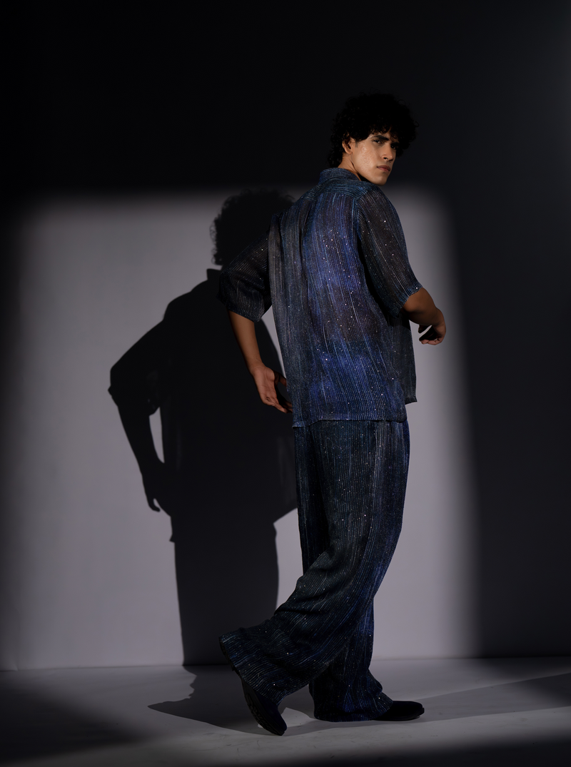 NAVY BLUE METEOR PRINT COORD SET