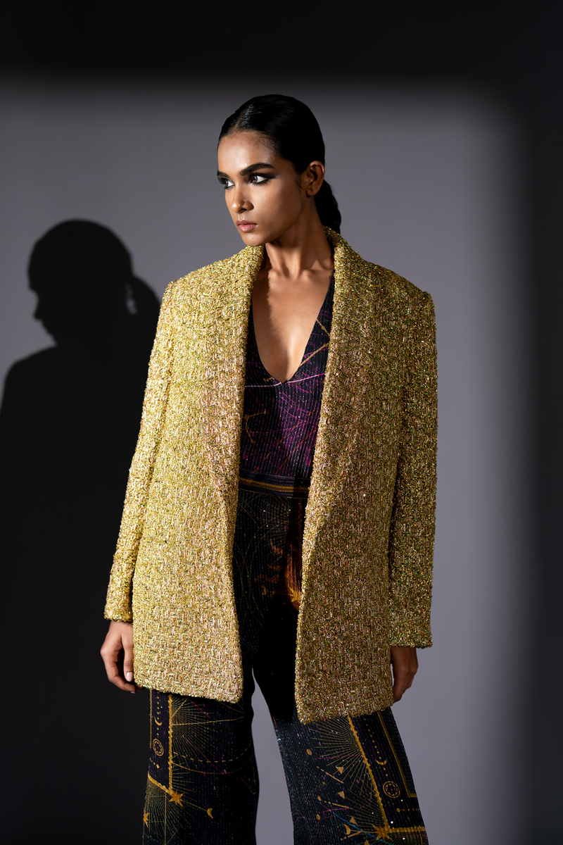 GOLD TWEED BLAZER