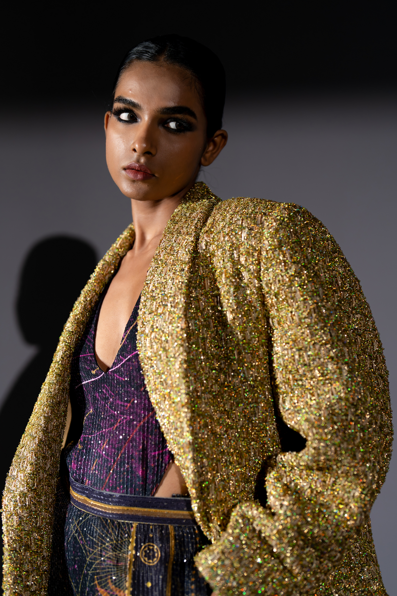 GOLD TWEED BLAZER