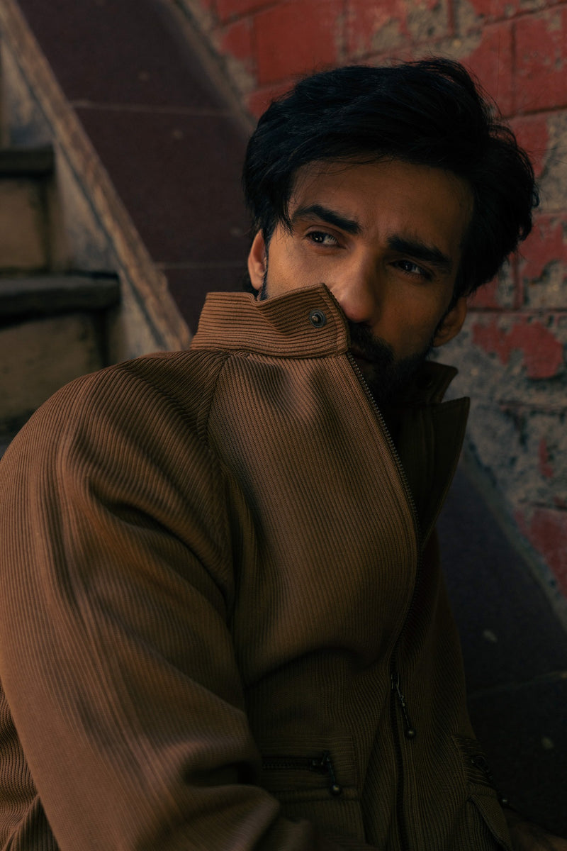 AVINASH TIWARY IN BROWN KNIT JACKET & TROUSERS