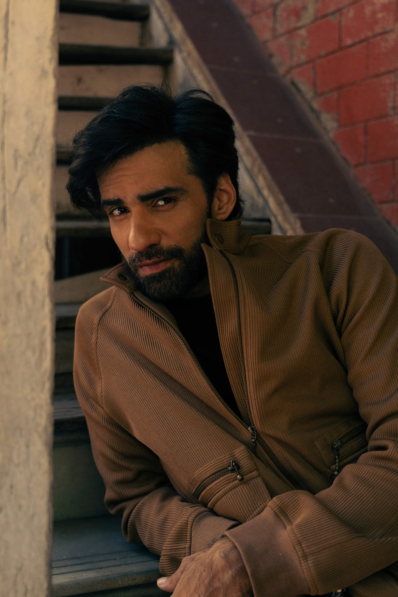 AVINASH TIWARY IN BROWN KNIT JACKET & TROUSERS