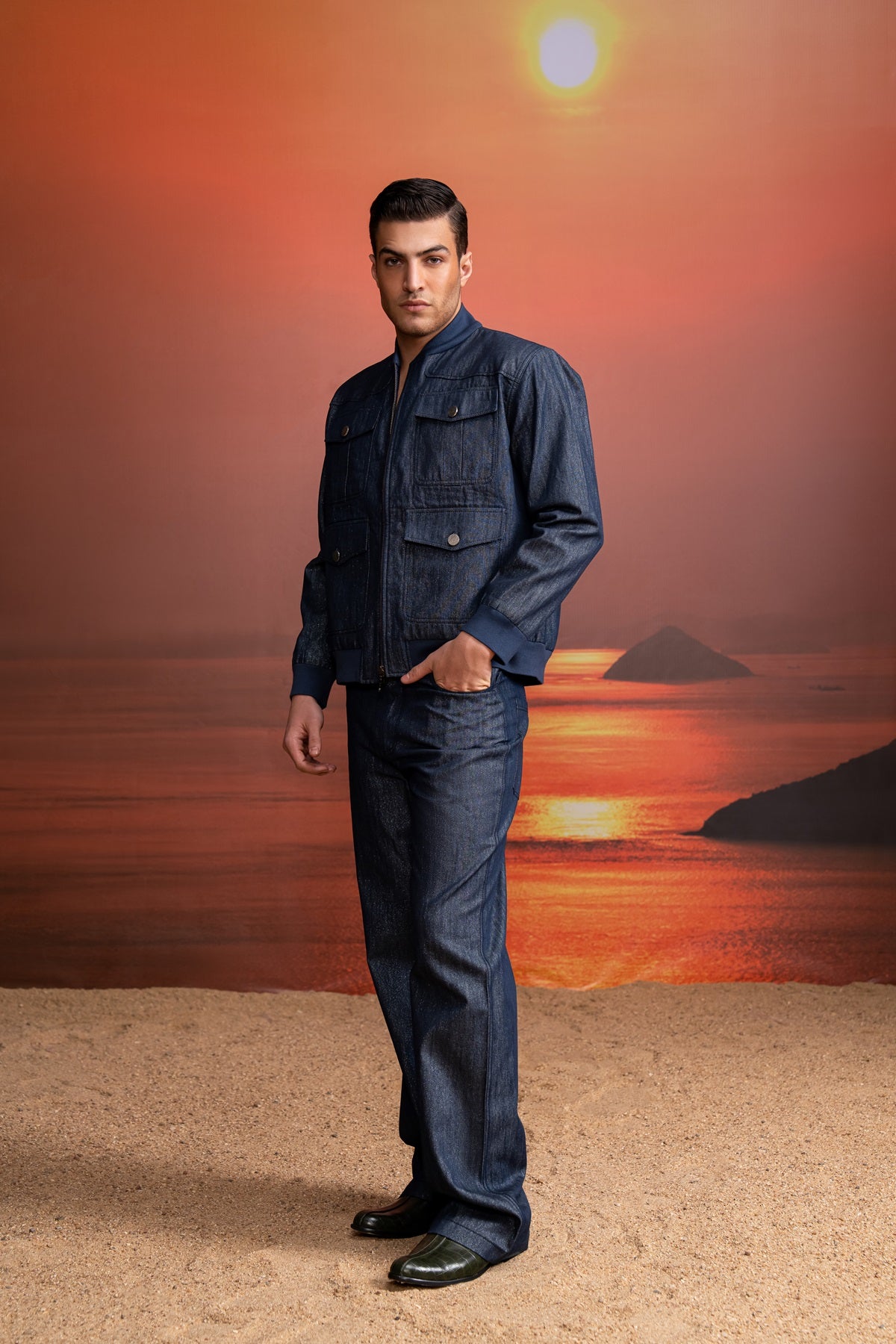 INDIGO DENIM BOMBER JACKET WITH DENIM PANTS – Nikita Mhaisalkar