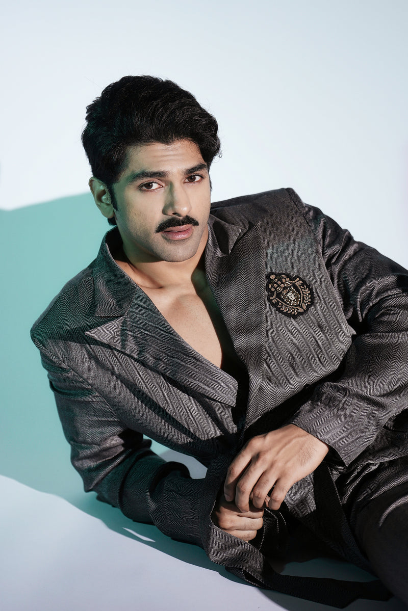 TAHA SHAH BADUSSHA IN TWEED SILK COORDSET