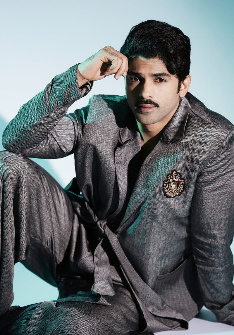 TAHA SHAH BADUSSHA IN TWEED SILK COORDSET