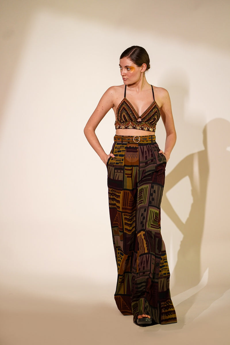 Multicolour Abstract Print Pant