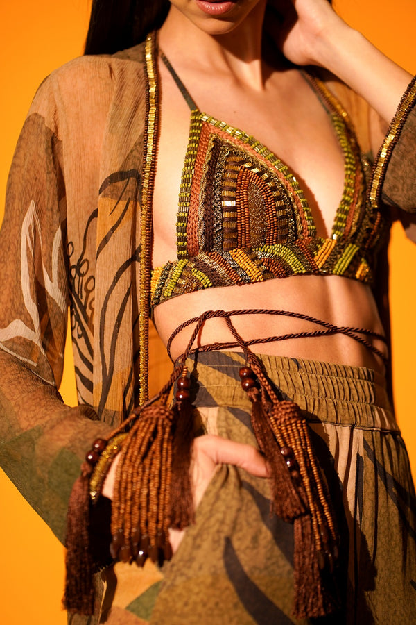 African Baroque Hand Embroidered Bralette