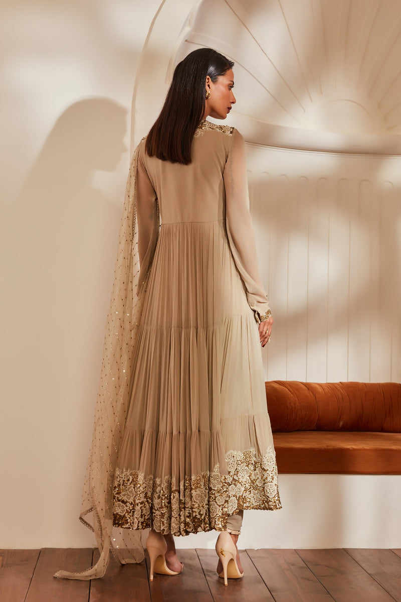 Buy Off White Abaya Style Anarkali Suit Party Wear Online at Best Price |  Cbazaar