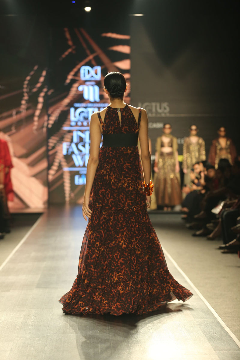 Vaani Kapoor In Stone Print Tiered Maxi Dress & Brace